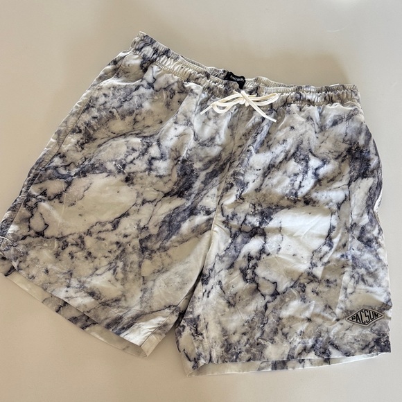 PacSun Black and White Marble Board Shorts - Picture 1 of 3